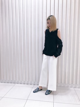 「Yasutoshi Ezumi（ヤストシエズミ）のアイテム」を使った、4onさん（レディース・168cm）の春コーディネート