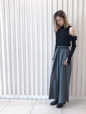 「Yasutoshi Ezumi（ヤストシエズミ）のアイテム」を使った、4onさん（レディース・168cm）の夏コーディネート