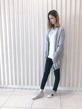 「MONROW（モンロー）のアイテム」を使った、4onさん（レディース・168cm）の夏コーディネート