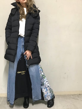 「TATRAS」｜「アイテム（スウェット）」を使った、4onさん（レディース・168cm）の秋コーディネート