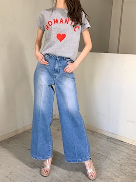「woadblue（ウォードブルー）のアイテム（パンツ）」を使った、4onさん（レディース・168cm）の春コーディネート