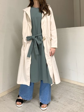 「woadblue（ウォードブルー）のアイテム（パンツ）」を使った、4onさん（レディース・168cm）の春コーディネート