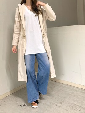 「woadblue（ウォードブルー）のアイテム（パンツ）」を使った、4onさん（レディース・168cm）の春コーディネート
