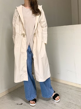 「woadblue（ウォードブルー）のアイテム（パンツ）」を使った、4onさん（レディース・168cm）の春コーディネート