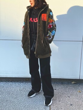 「maxsix（マックスシックス）のアイテム（ブルゾン）」を使った、4onさん（レディース・168cm）の秋コーディネート