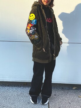 「maxsix（マックスシックス）のアイテム（ブルゾン）」を使った、4onさん（レディース・168cm）の秋コーディネート