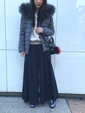「TATRAS」｜「アイテム（財布/小物）」を使った、4onさん（レディース・168cm）の秋コーディネート