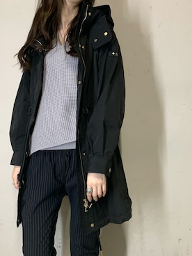 「TATRAS」｜「アイテム（モッズコート）」を使った、4onさん（レディース・168cm）の冬コーディネート
