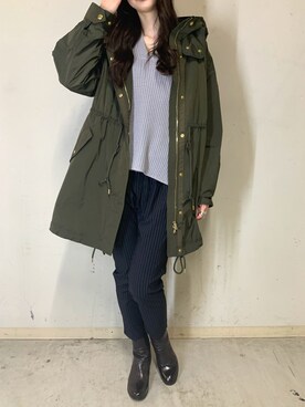 「TATRAS」｜「アイテム（モッズコート）」を使った、4onさん（レディース・168cm）の冬コーディネート