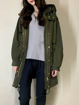 「TATRAS」｜「アイテム（モッズコート）」を使った、4onさん（レディース・168cm）の冬コーディネート