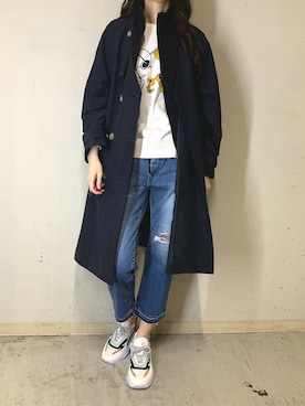 「TATRAS（タトラス）のアイテム（ノーカラージャケット）」を使った、4onさん（レディース・168cm）の春コーディネート