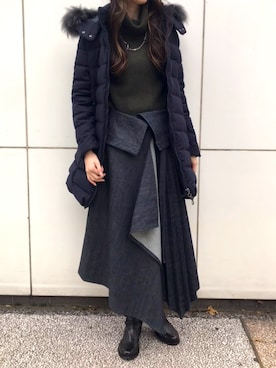 「TATRAS」｜「アイテム（アクセサリー）」を使った、4onさん（レディース・168cm）の秋コーディネート