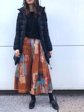 「RE LEAN（レリーン）のアイテム」を使った、4onさん（レディース・168cm）の冬コーディネート