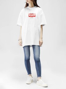 ★MSGM★ボックスロゴマンツーマンTシャツ Cotton T-shirt with box logo - MSGM Official