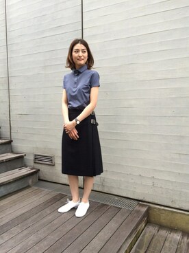 「DESCENTE ALLTERRAIN（デサント　オルテライン）のアイテム（トップス）」を使った、hahaさん（レディース・157cm）の春コーディネート