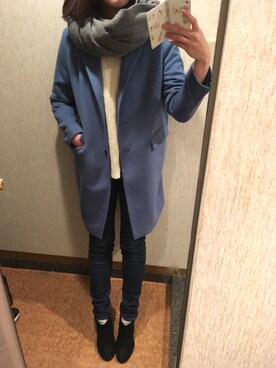 チェスターコートを使った 青コーデ のレディース人気ファッションコーディネート Wear