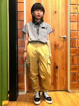 「Rydia（リディア）のアイテム（シューズ）」を使った、やまとさん（レディース・153cm）の夏コーディネート