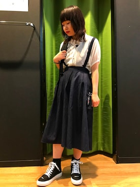 「Rydia（リディア）のアイテム（シューズ）」を使った、やまとさん（レディース・153cm）の夏コーディネート