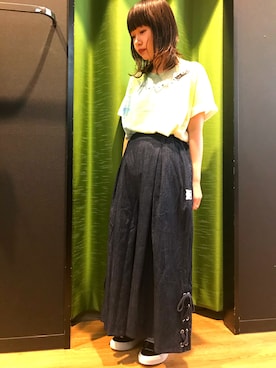 「Rydia（リディア）のアイテム（シューズ）」を使った、やまとさん（レディース・153cm）の夏コーディネート