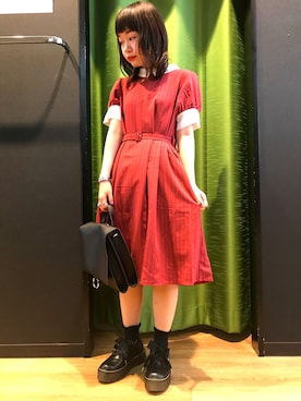 「Rydia（リディア）のアイテム（シューズ）」を使った、やまとさん（レディース・153cm）の夏コーディネート