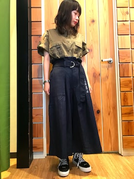 「Rydia（リディア）のアイテム（シューズ）」を使った、やまとさん（レディース・153cm）の夏コーディネート