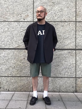 「RECOMMEND  ITEM STYLING」｜「アイテム（モカシン/デッキシューズ）」を使った、山本　一輝さん（メンズ・163cm）の春コーディネート
