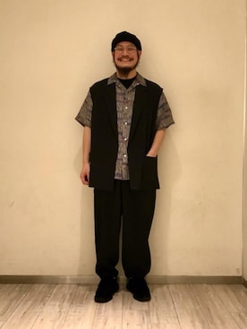 「EN ROUTE（アンルート）のアイテム（その他パンツ）」を使った、山本　一輝さん（メンズ・163cm）の春コーディネート