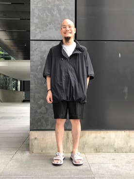 「EN ROUTE（アンルート）のアイテム（ジャケット/アウター）」を使った、山本　一輝さん（メンズ・163cm）の夏コーディネート