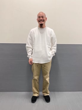 「MONKEY TIME（モンキータイム）のアイテム（チノパンツ）」を使った、山本　一輝さん（メンズ・163cm）の秋コーディネート