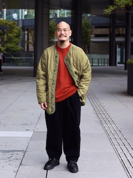 「RECOMMEND  ITEM STYLING」｜「アイテム（スリッポン）」を使った、山本　一輝さん（メンズ・163cm）の秋コーディネート