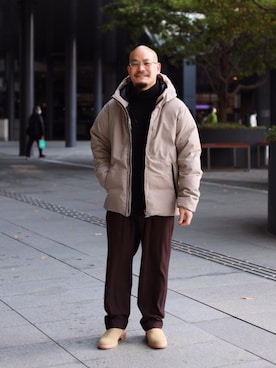 「RECOMMEND  ITEM STYLING」｜「アイテム（ダウンジャケット/コート）」を使った、山本　一輝さん（メンズ・163cm）の秋コーディネート