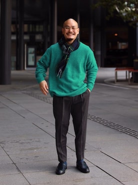 「RECOMMEND  ITEM STYLING」｜「アイテム（スラックス）」を使った、山本　一輝さん（メンズ・163cm）の秋コーディネート