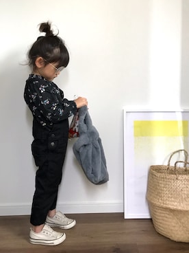 「BRANSHES（ブランシェス）のアイテム（サロペット/オーバーオール）」を使った、H.Hさん（キッズ・100cm）の秋コーディネート