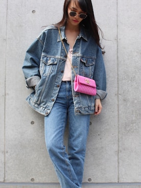 「chanel」｜「アイテム（デニムジャケット）」を使った、ayako_tanakaさん（レディース・165cm）の春コーディネート