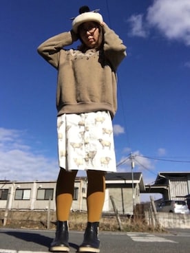 「カウチン」｜「アイテム（その他）」を使った、だるさん（レディース・154cm）の冬コーディネート