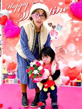 「にゃー」｜「アイテム（ブーツ）」を使った、だるさん（レディース・154cm）の冬コーディネート