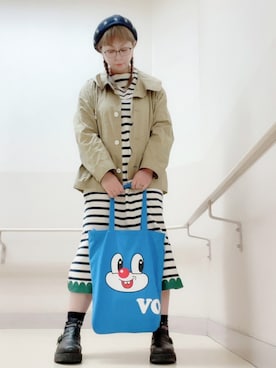 「スカラップ」｜「アイテム（ジャケット/アウター）」を使った、だるさん（レディース・152cm）の春コーディネート