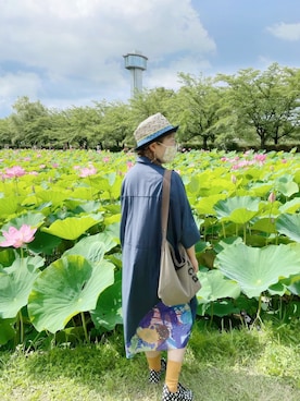 「FRAPBOIS」｜「アイテム（シャツワンピース）」を使った、だるさん（レディース・152cm）の夏コーディネート
