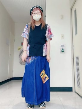 「FRAPBOIS」｜「アイテム（ジャンパースカート）」を使った、だるさん（レディース・152cm）の夏コーディネート