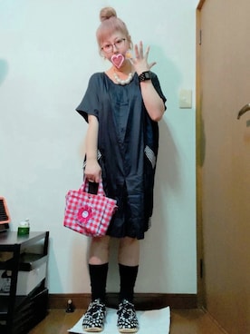 「mercibeaucoup,（メルシーボークー）のアイテム（ワンピース/ドレス）」を使った、だるさん（レディース・152cm）の夏コーディネート