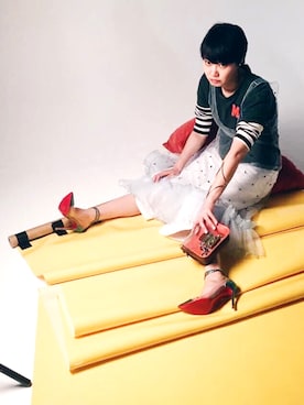 「Christian Louboutin（クリスチャンルブタン）のアイテム（ドレスシューズ）」を使った、Aura さん（レディース・170cm）の春コーディネート