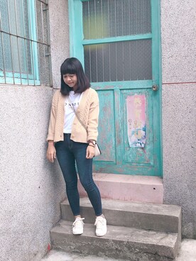 「koerashopのアイテム（その他アウター、ベージュ系）」を使った、Irisさん（レディース）の秋コーディネート