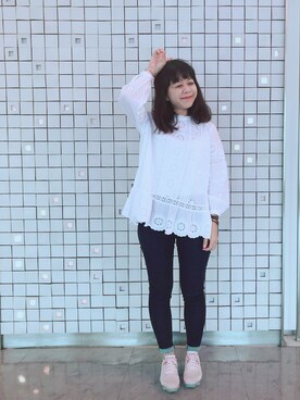 「ZARA（ザラ）のアイテム（シャツ/ブラウス、ホワイト系）」を使った、Irisさん（レディース）の春コーディネート