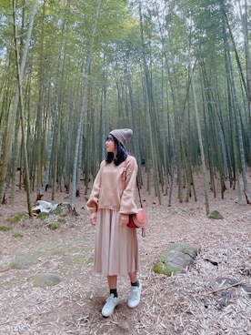 「LOVFEE（ラッフィ）のアイテム（スカート）」を使った、Irisさん（レディース・156cm）の冬コーディネート