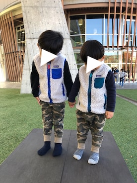 「アイテム（ダウンベスト、その他）」を使った、TKHRさん（キッズ・110cm）の冬コーディネート