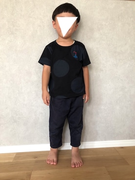 「5歳」｜「アイテム（チノパンツ）」を使った、TKHRさん（キッズ・110cm）の夏コーディネート