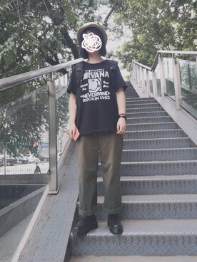 「TYAKASHAのアイテム（帽子）」を使った、fancyさん（レディース・162cm）の夏コーディネート