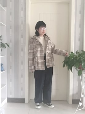 「SM2（エスエムツー）のアイテム（ダッフルコート）」を使った、fancyさん（レディース・162cm）の秋コーディネート