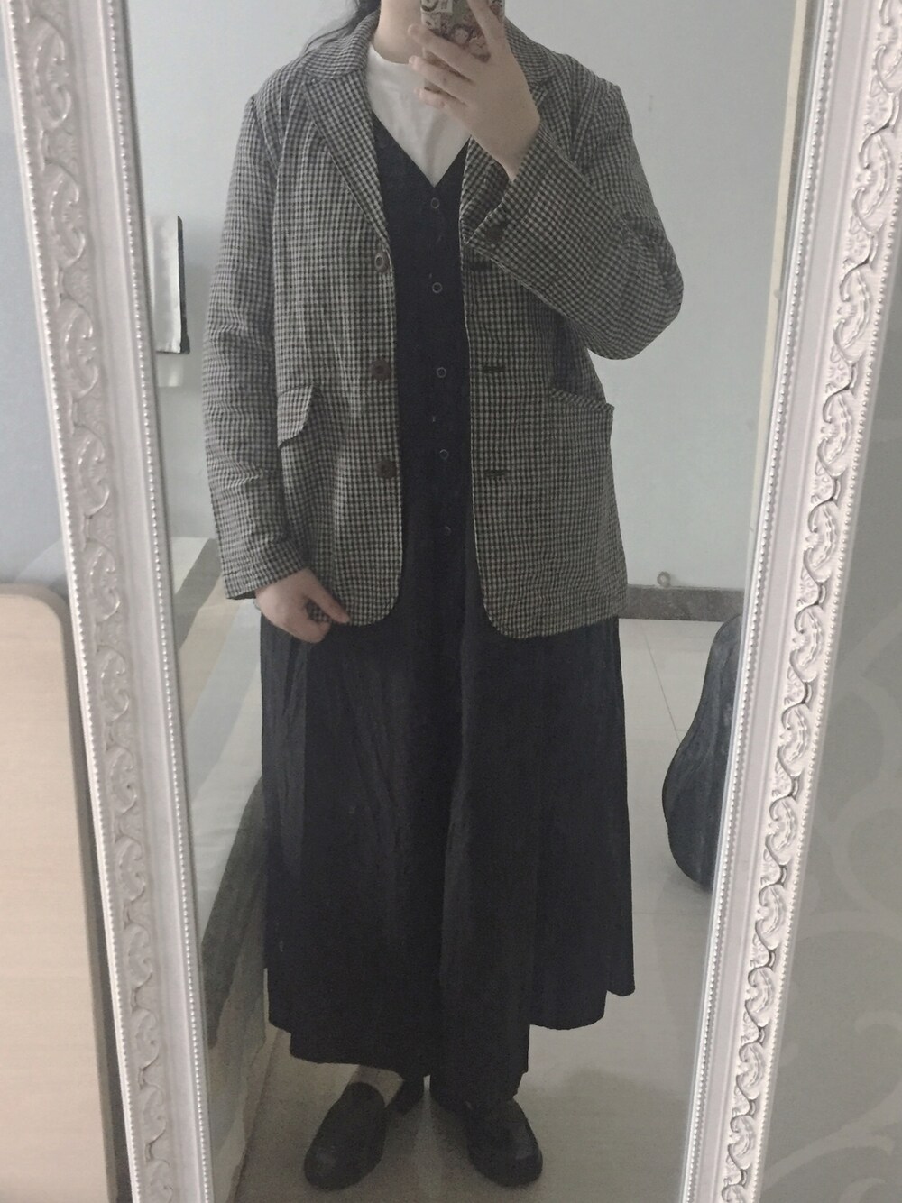 「ootd」｜「BEAMS BOYのBEAMS BOY / ナイロン タッサー C-1 ノースリーブ ワンピース（ワンピース、ブラック系）」を使った、fancyさん（レディース・162cm）の秋コーディネートの1枚目の写真