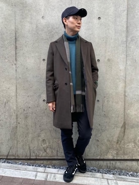 「一押しのアウタースタイル」｜「アイテム（チェスターコート）」を使った、Jedikさん（メンズ・169cm）の冬コーディネート
